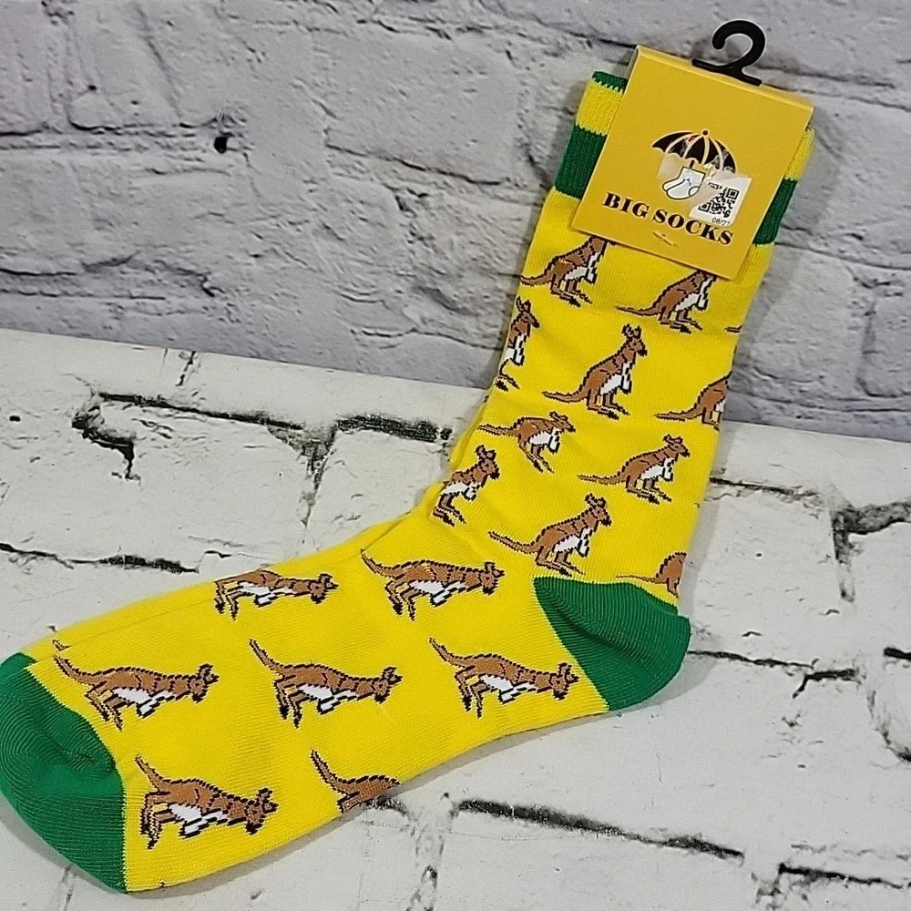 Mens Socks Novelty Lot Of‎ 3 Pairs Watching Golf Beer Warthog Kangaroo New